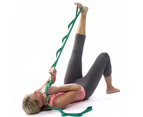Stretch Out Strap with Stretching Exercise - Plum red + black