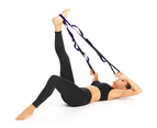 Stretching Strap -  Non-Elastic Yoga Strap - The  Home Workout Stretch Strap for Physical Therapy - Black Purple