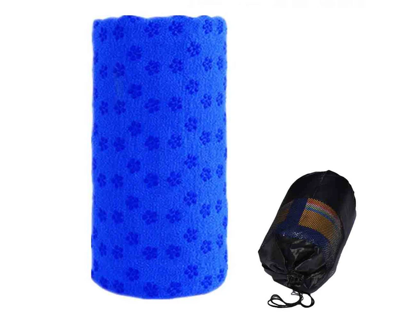 Yoga Towel,Hot Yoga Mat Towel - Sweat Absorbent Non-Slip for Hot Yoga, Pilates and Workout - Blue