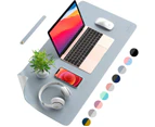 Desk Pad Desk Protector Mat - Dual Side PU Leather Desk Mat Large Mouse Pad（Rose Pink/Silver, 23.6" x 13.8") - 23.6" x 13.8"