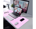 Leather Desk Pad Non-Slip Mouse Pad, 80*40 Waterproof Desk Writing Mat, Large Desk Blotter Protector - Taro Purple-80*40