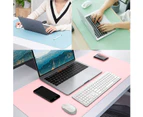 Mouse Pad Desk Pad Dual-sided PU Leather Desk Protector Blotter Extended Laptop Table Mouse Mat for Keyboard and Mouse, Non-slip - Pink & Blue