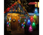 LED Solar Christmas Tree Wind Chime Lights Outdoor Garden Decor - Red