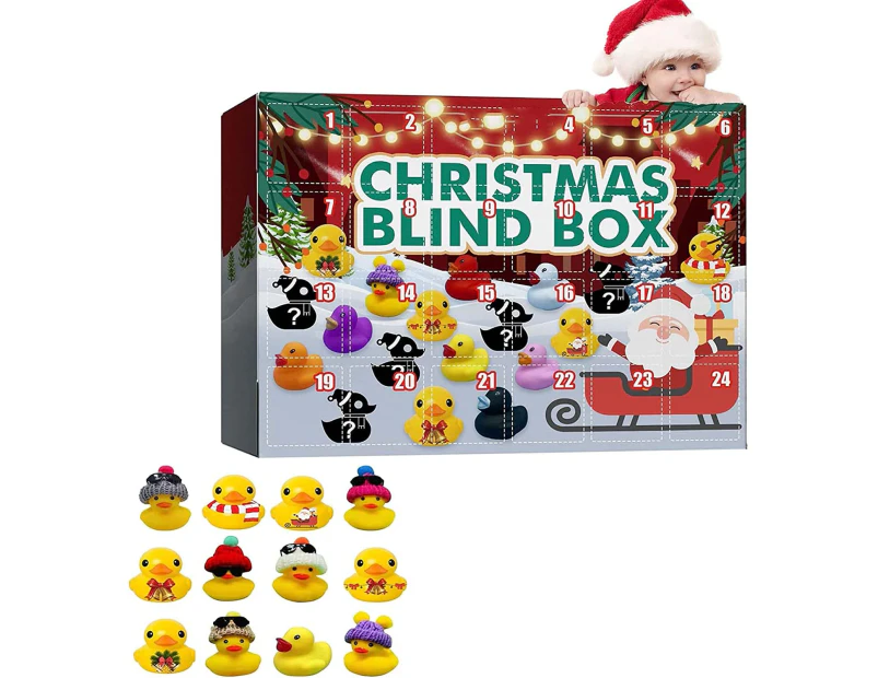 Christmas 24 Days Countdown Advent Calendar 24 Rubber Ducks Kids Toy Gift