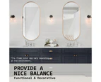 La Bella Wall Mirror Oval Aluminum Frame Makeup Decor Bathroom Vanity 45x100cm - Gold