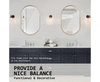 La Bella Wall Mirror Oval Aluminum Frame Makeup Decor Bathroom Vanity 50x75cm - Gold