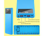 Centaurus LED Digital Display Dual USB Outputs Solderless Power Bank Shell 10x18650 Batteries Portable Charger Case for Smart Phone-Blue A