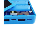 18650 Battery Box Overcharge Overcurrent Protection Dual USB Output Repeatable Replacement Digital Display 7-section 18650 Battery Box-Blue