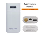Power Bank Case Universal Convenient Fast Charging with LED Flashlight 2 X 18650 21700 Battery Charger Case DIY Box for Smartphone-B