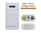 Power Bank Case Universal Convenient Fast Charging with LED Flashlight 2 X 18650 21700 Battery Charger Case DIY Box for Smartphone-D
