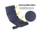 Centaurus Solar Cell Charger Waterproof Fast Charging Foldable 20W USB Folding Solar Panel Charger for Smart Phone-Black