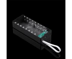 C16 Power Bank Box Detachable Solderless DIY 16x18650 QC Portable Charger Shell for Smart Phone-Black Ordinary Type,without Wireless Charging