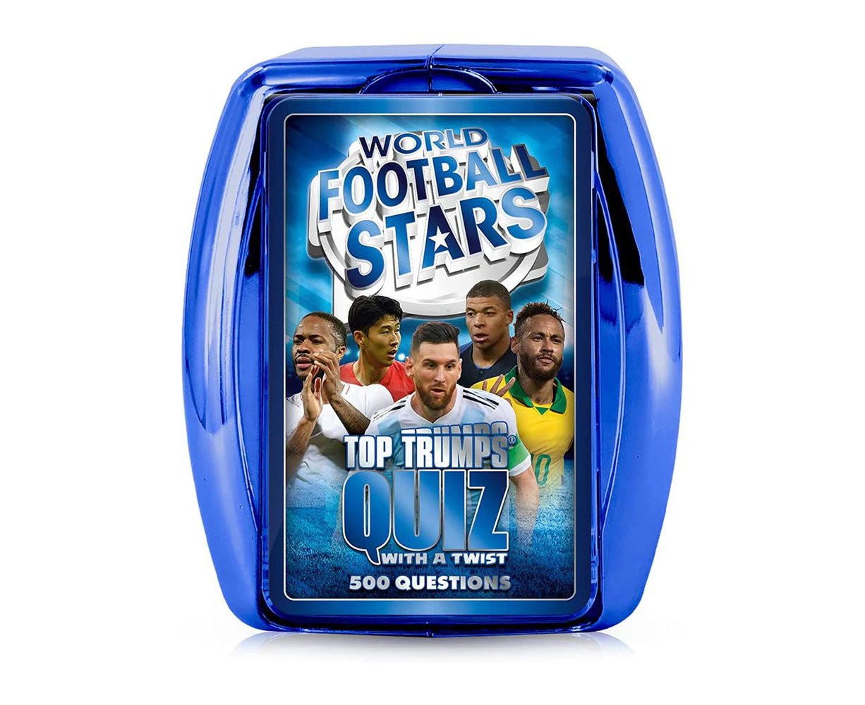 Top Trumps Quiz World Football Stars Playing Card Game Refreshed Blue Case 7+