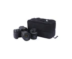 Camera Lens Case Camera Insert Bag Protective Cover Velvet Shell Partition Padded Bag-Black