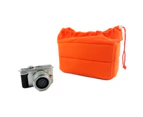 Camera Lens Case Insert Bag Protective Cover Velvet Shell Partition Padded Bag-Red