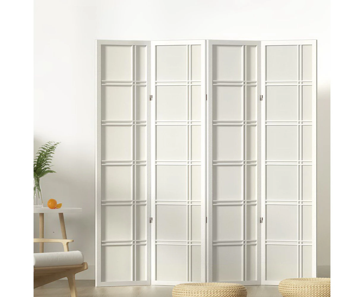 Artiss 4 Panel Room Divider Screen 176x179cm Nova White