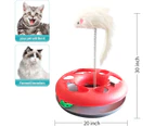 Cat Toys, Interactive Cat Toys for Indoor Cats, Funny Kitten Toys, Pet Cat Spring Toy with Moving Balls Catch Exercise-Red