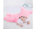 Cute Newborn Baby Boys Girls Blankets Plush Swaddle Blankets Pink,One Size (Pack of 1)