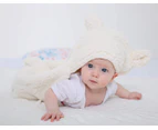 Cute Newborn Baby Boys Girls Blankets Plush Swaddle Blankets White