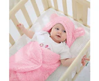 Cute Newborn Baby Boys Girls Plush Swaddle Blankets Pink One Size (1-Pack)