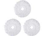 3 Pack Mop Head Replacement For Hurricane Spin Mop Replacement Head Microfiber Mop Head Refills Round Shape Standard Siz