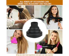 Blow Hood|Folding Silicone Retractable Hair Dryer - Black