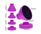 Collapsible Retractable Silicone Hair Dryer - Purple