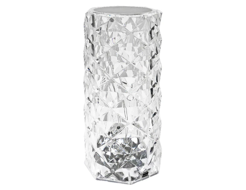 LED Crystal Table Lamp Diamond Rose Bar Night Light Touch Atmosphere Bedside 3 Light Color Toch Control