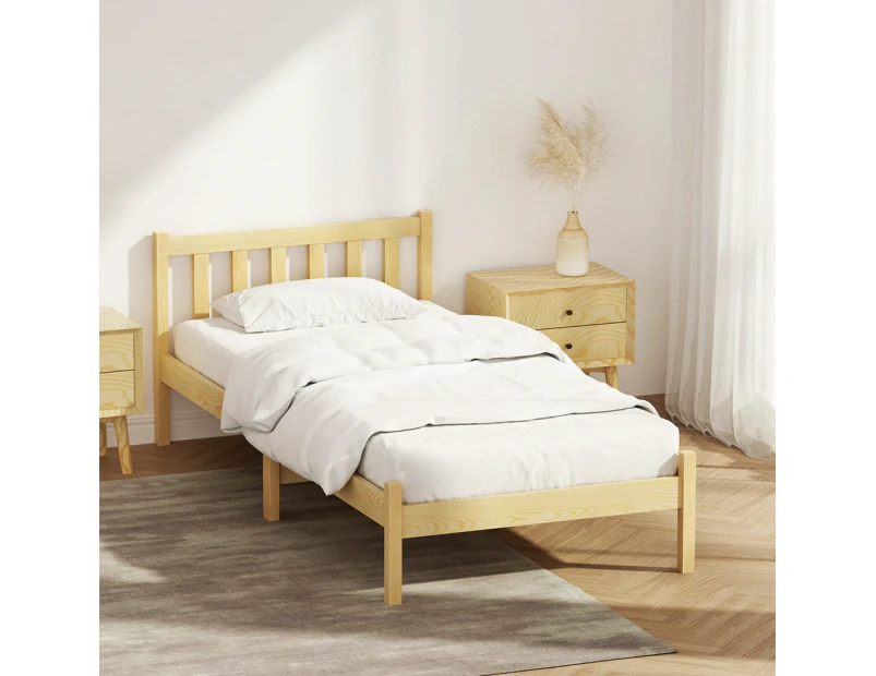 Artiss Bed Frame Single Size Wooden Oak SOFIE