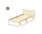 Artiss Bed Frame Single Size Wooden Oak SOFIE