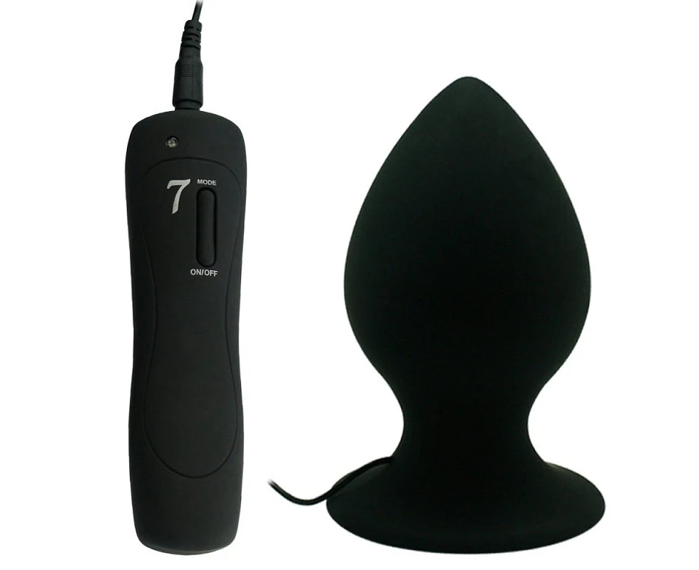 Aphrodisia - Extra Large Vibrating Anal Plug - Black