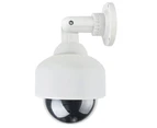 Polaris Flashing Red LED Emulational Lens Anti-theft Simulation Security Fake Camera-White
