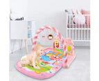 Baby Play Mat, Musical Experience Blanket With Soft Play Arch And Piano Kick And Play Piano Play Arch With 5 Removable Toys
