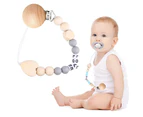 24 Pieces Natural Beech Wood Pacifier Clips Teething Grasping Toy Suspender Clips Charm Diy Pacifier Clips Holder Accessories