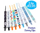 Baby dummy clip 2 pack, pacifier dummy clips - Anchor & Geo