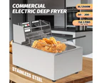 ADVWIN 2500W 10L Electric Single Deep Fryer w/Removable Basket & Pot lid Commercial and Home Use(60-200 Degree)