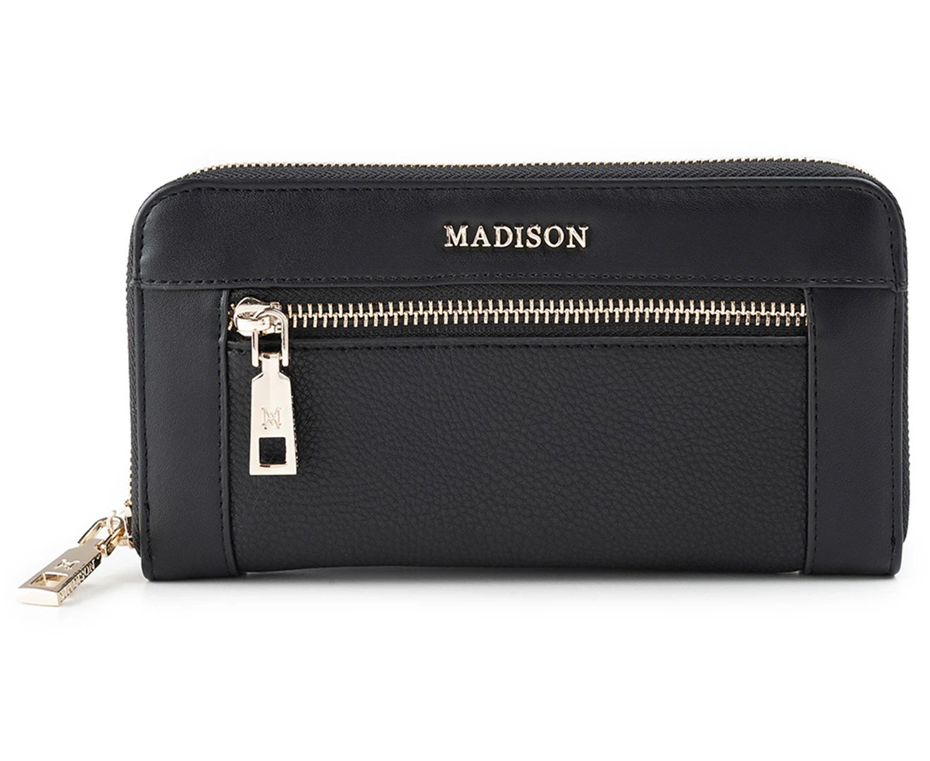 Madison Abigail Zip Around Clutch Wallet - Black