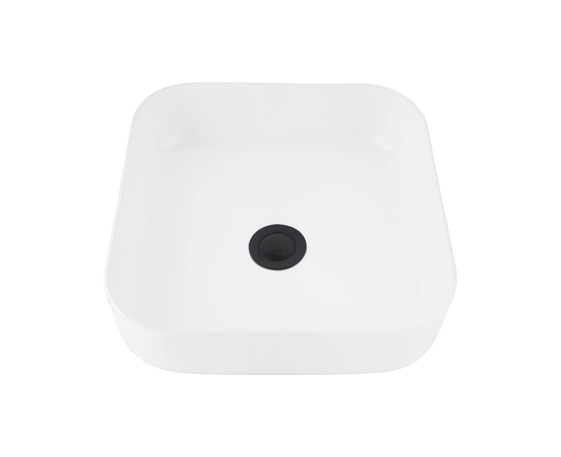 White Ceramic Basin w/POP UP Waste 380x380x140mm Bathroom Vanity sinks Single Bowl Above Counter Top Rectangle Shaped