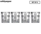 Set of 4 Salt & Pepper 250mL Bond Tartan Tumbler Glasses