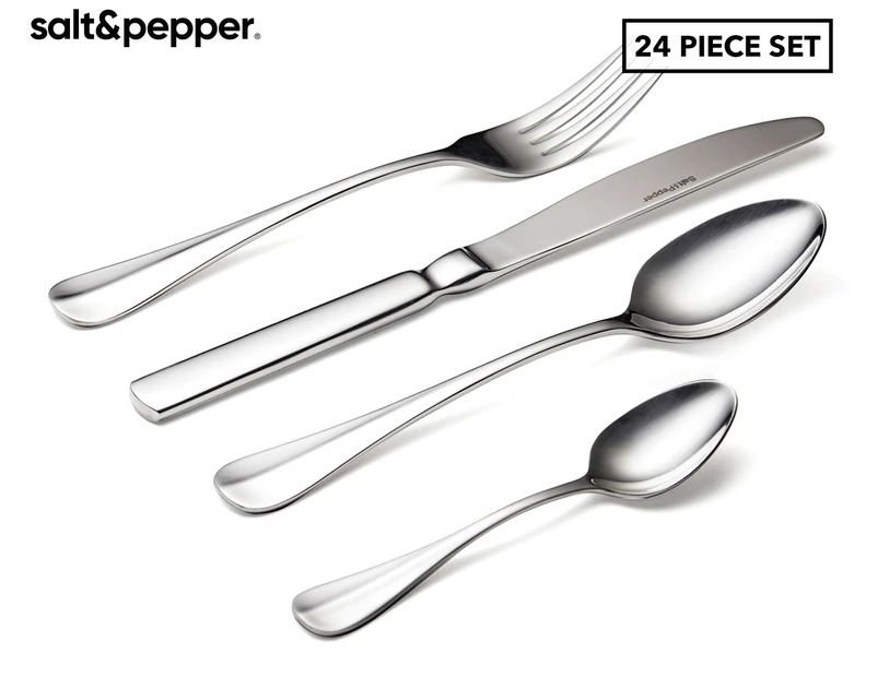 Salt & Pepper 24-Piece Zurich Stainless Steel Cutlery Set