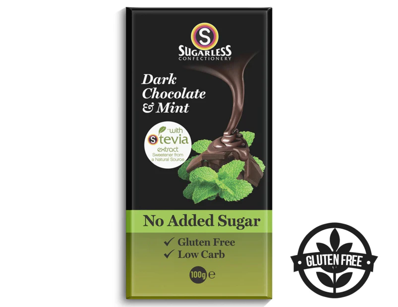 Sugarless Confectionery Dark Chocolate & Mint 100g