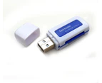 All in One Memory Card Reader USB 2.0 For TF SDHC SD MS Micro(M2) MicroSD MMC #B - Blue