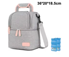 Breast Milk Baby Bottle Cooler Bag/Waterproof Baby Milk Bag Freezer/Mommy Travel Backpack/Portable-Grey