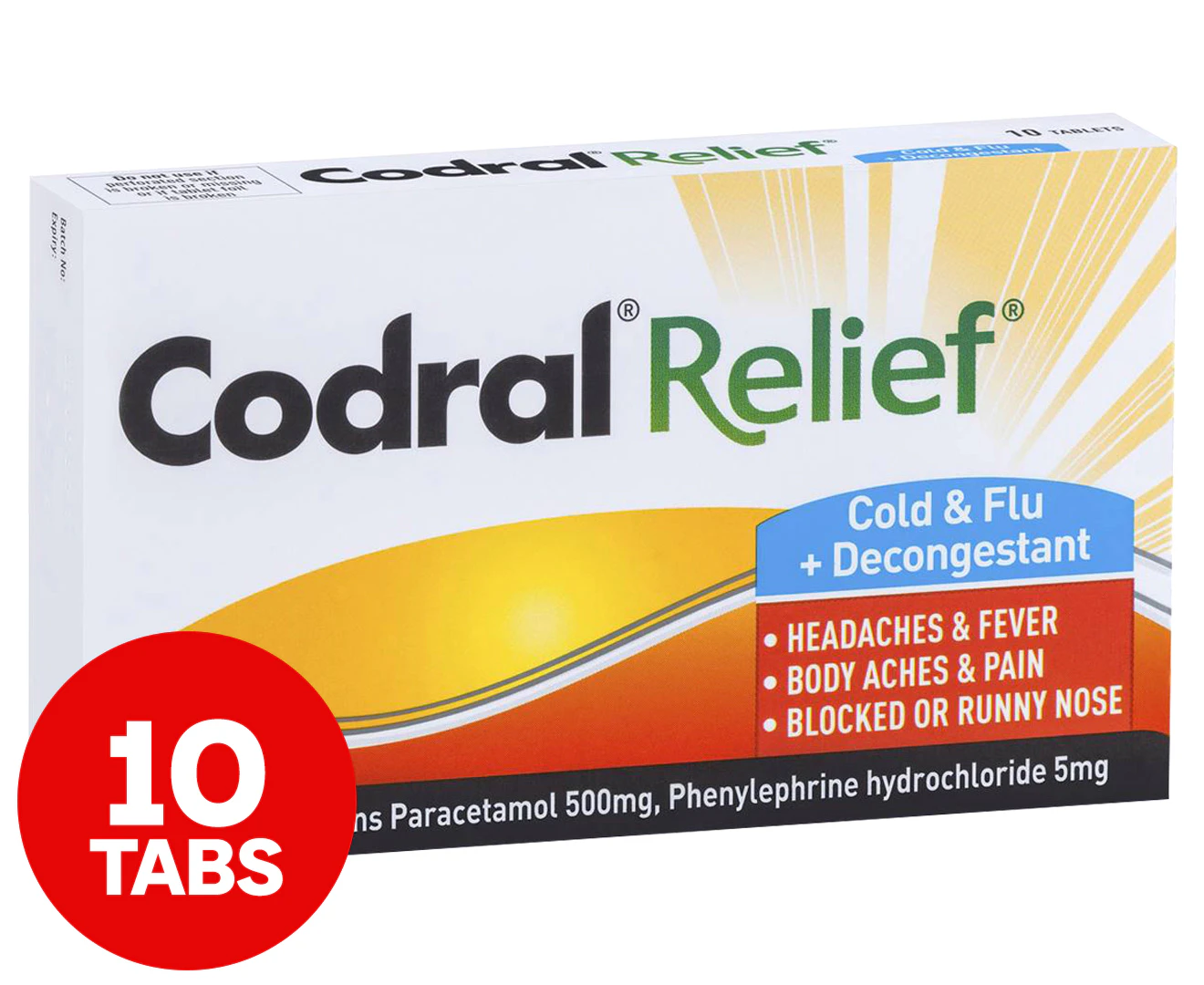 Codral Relief Cold & Flu Decongestant 10 Tabs