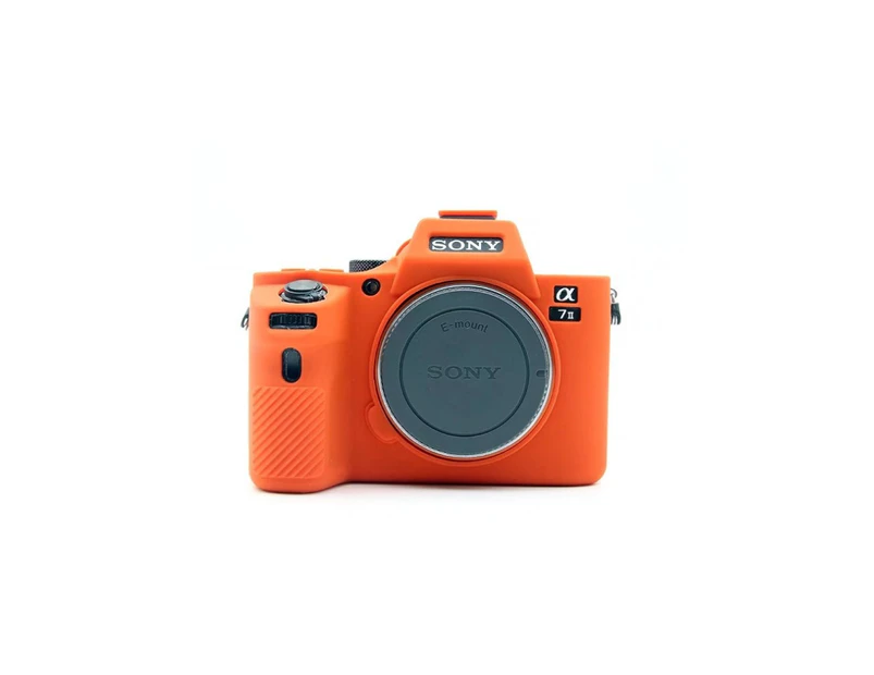 Silicone Camera Bag Waterproof Case Protective Cover Skin For A7M2 -Orange