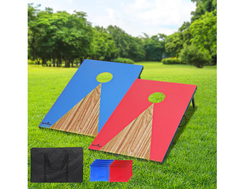 Bopeep 2PCS Kids Bean Bag Toss Cornhole Game Set Children Wooden Outdoor Toys