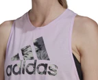Adidas Women's AeroReady Made for Training Floral Racerback Tank Top - Bliss Lilac