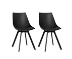Set of 2 Lyla Dining Chairs with Padded Seat - Black