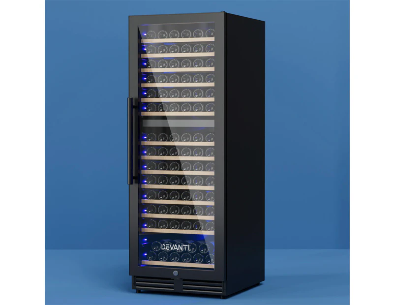 Devanti Wine Cooler Fridge Dual Zone 154 Bottles