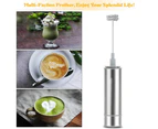 Handheld Milk Frother and Drink Mixer, Electric Stainless Steel Foam Blender Accessories - Hand Held Foamer Whisk Wand